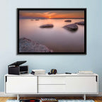 Lake Peipsi Sunset with Rocks Wall Art