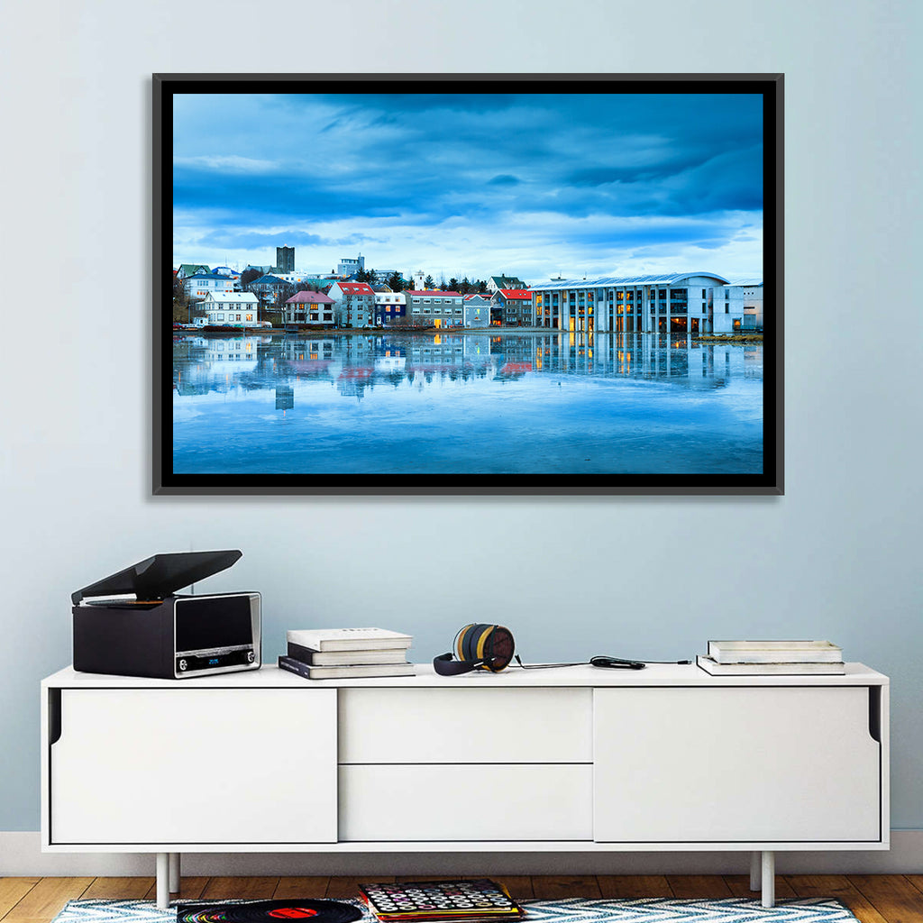 Reykjavik City Hall at Blue Hour Wall Art