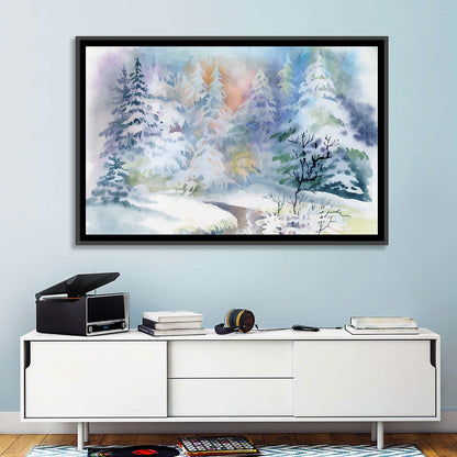 Winter Snow Watercolor Wall Art