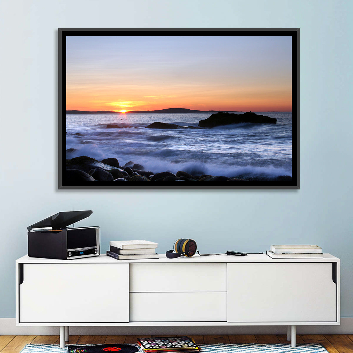 Acadia National Park Coastline Wall Art in a room, landscape