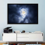 Supermoon Through Storm Clouds Wall Art