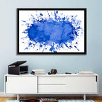 Blue Ink Splash Wall Art