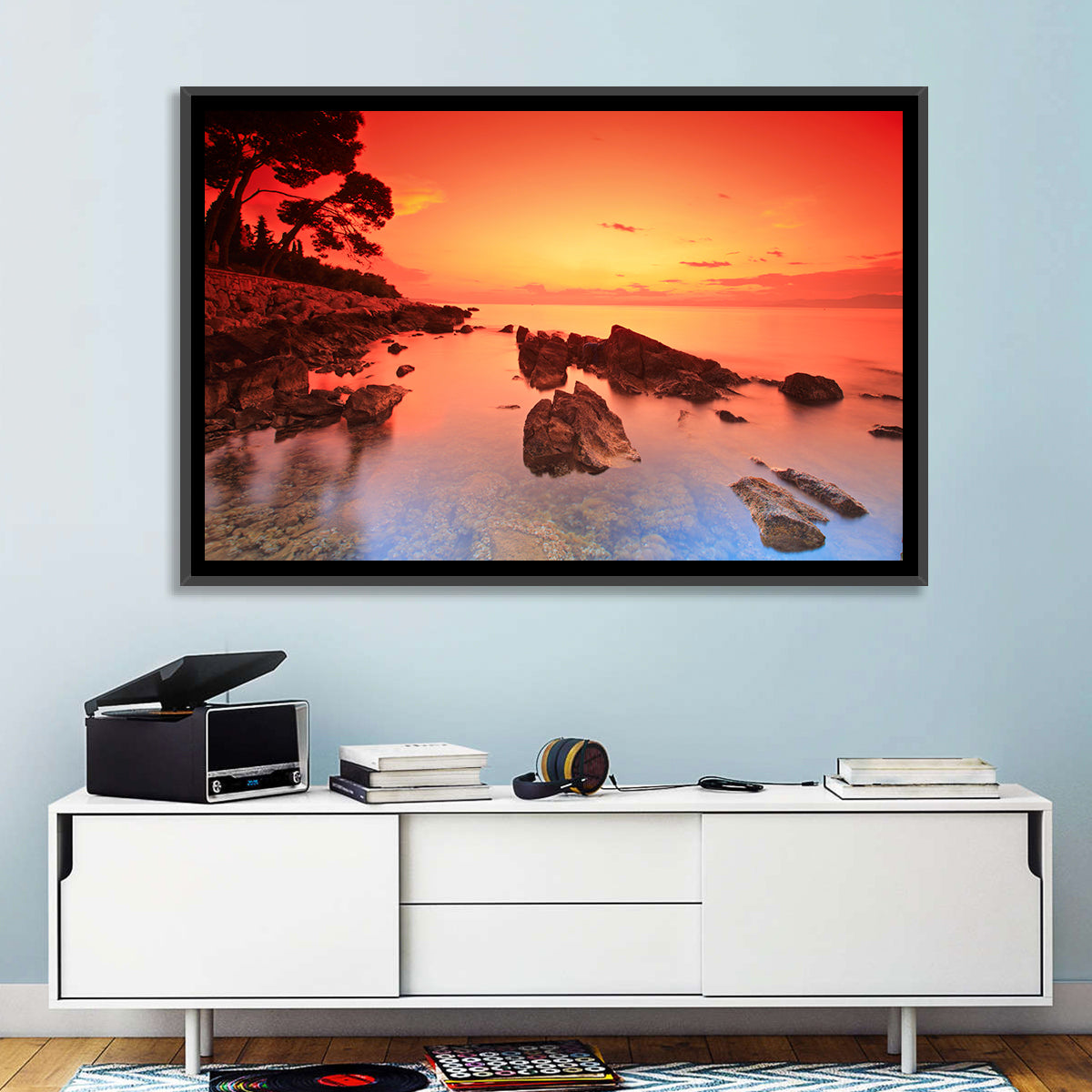 Brac Island Fiery Sunset Wall Art