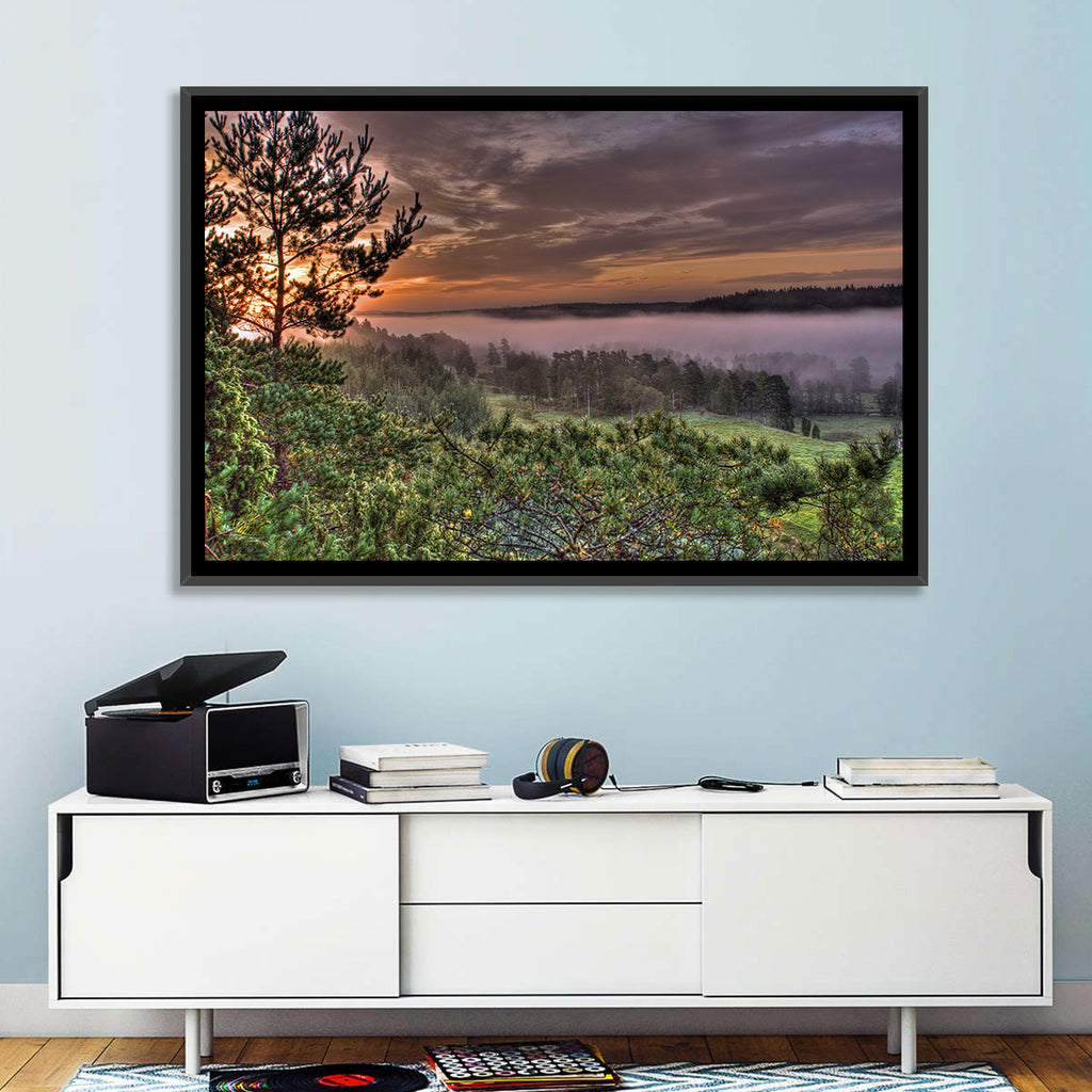 Misty Swedish Pine Valley Wall Art