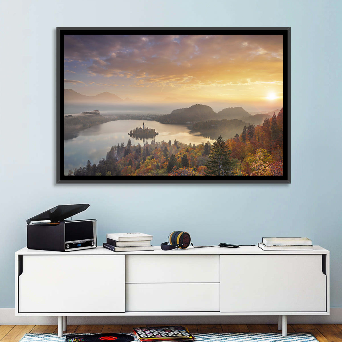 Autumn Morning at Lake Bled Wall Art