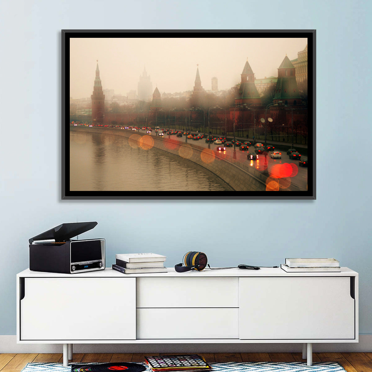 Foggy Moscow Kremlin at Dusk Wall Art
