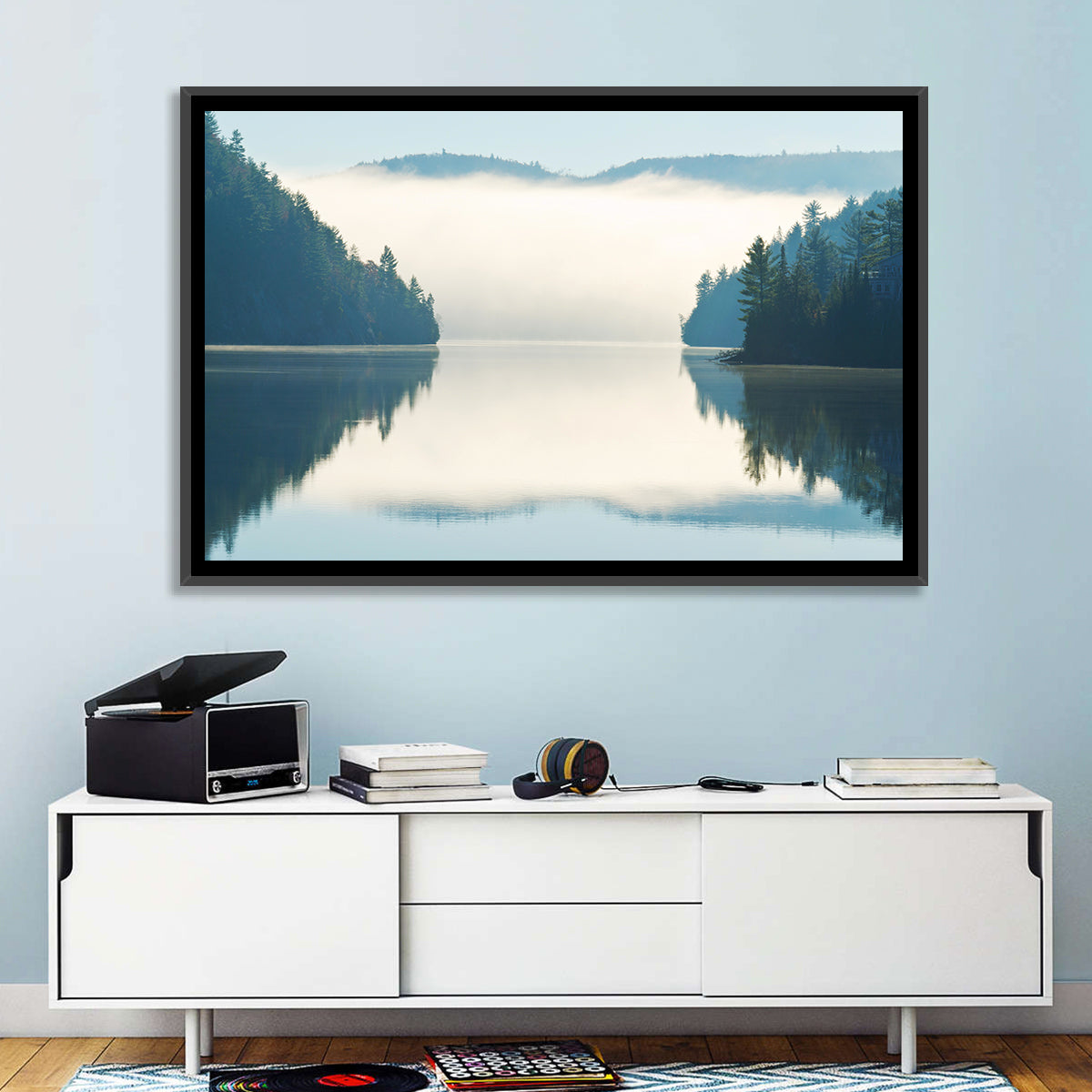 Foggy Lake Morning Wall Art