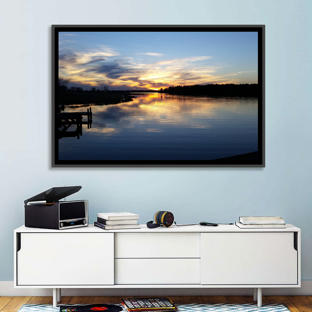 Lake Palestine Pier at Sunset Wall Art
