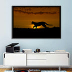 Cougar Silhouette at Sunset Wall Art