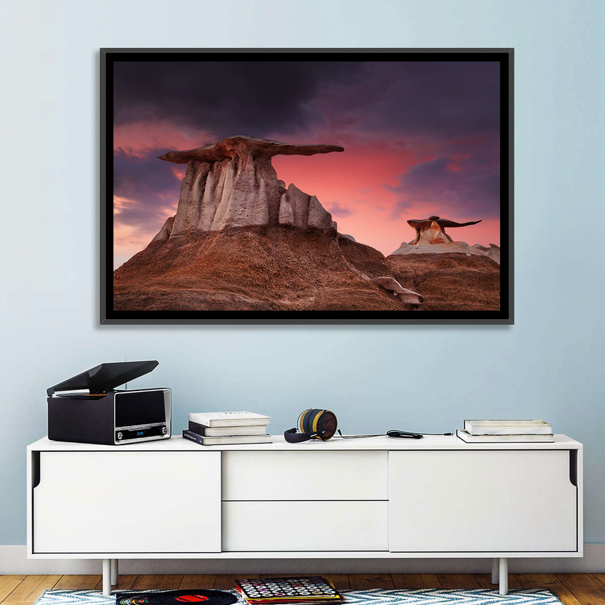 Wings Formation, Bisti Hoodoos Wall Art in a room, landscape