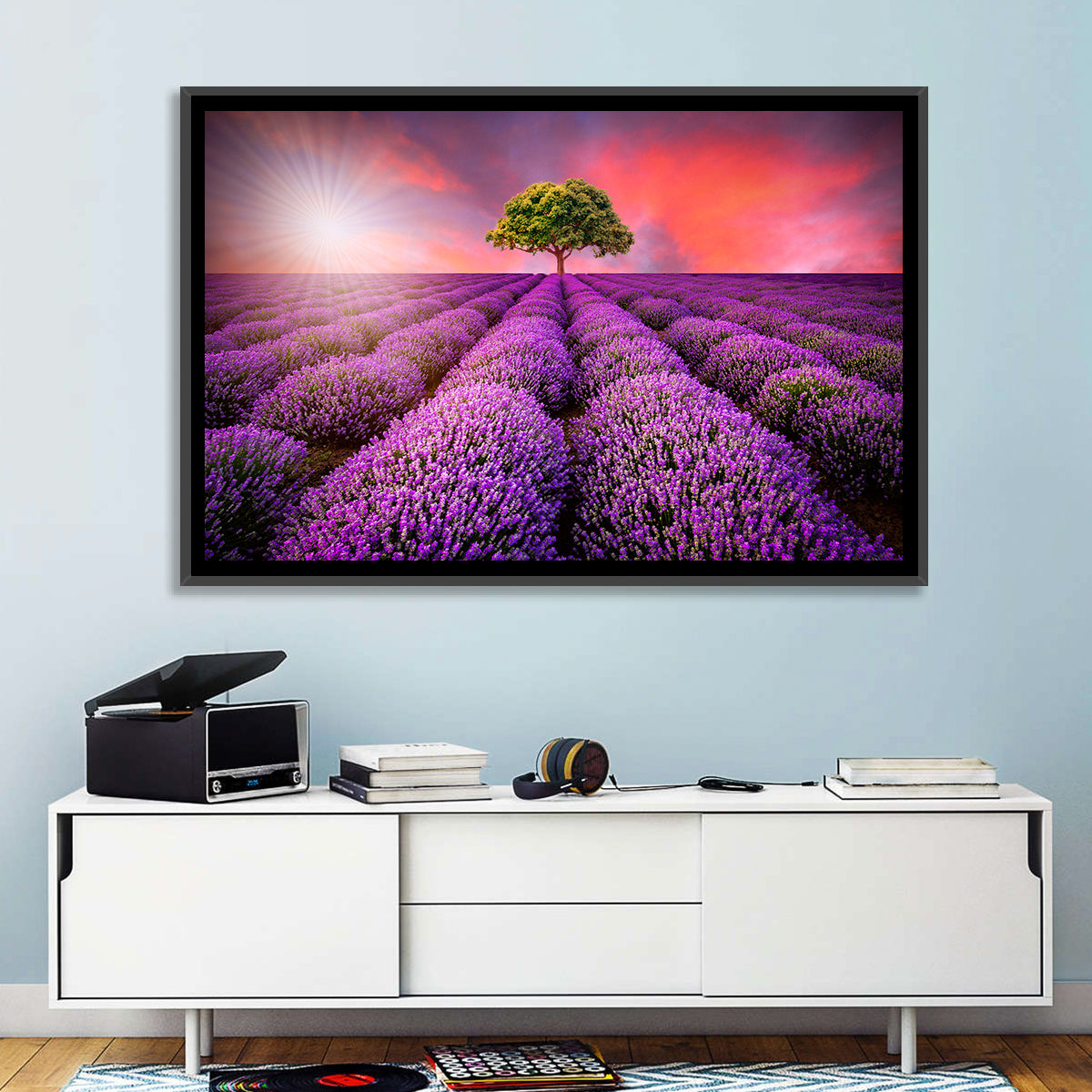 Lavender Field Sunset Wall Art