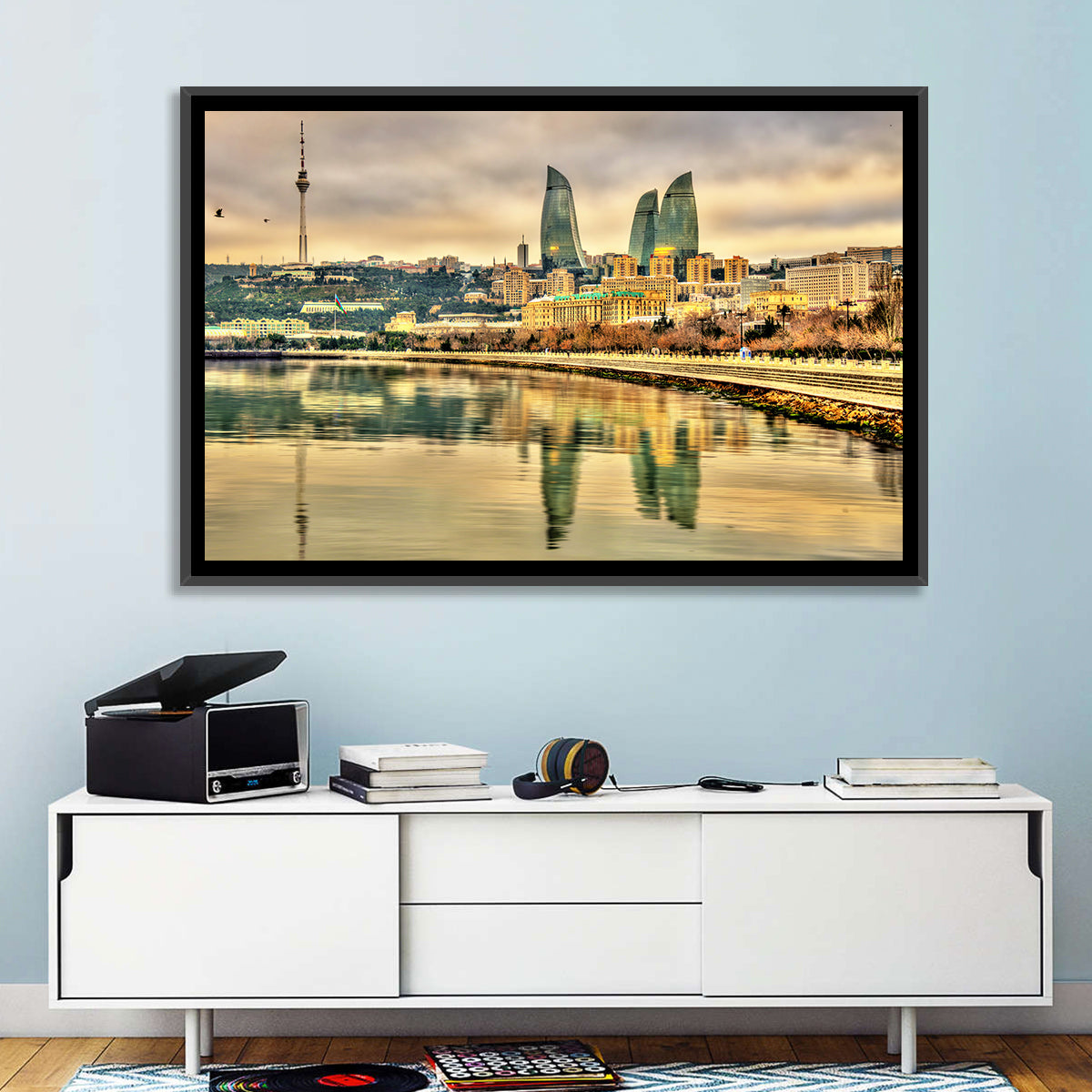 Baku Reflection Wall Art in a room, landscape