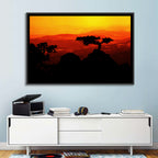 Gnarled Tree at African Sunset Wall Art