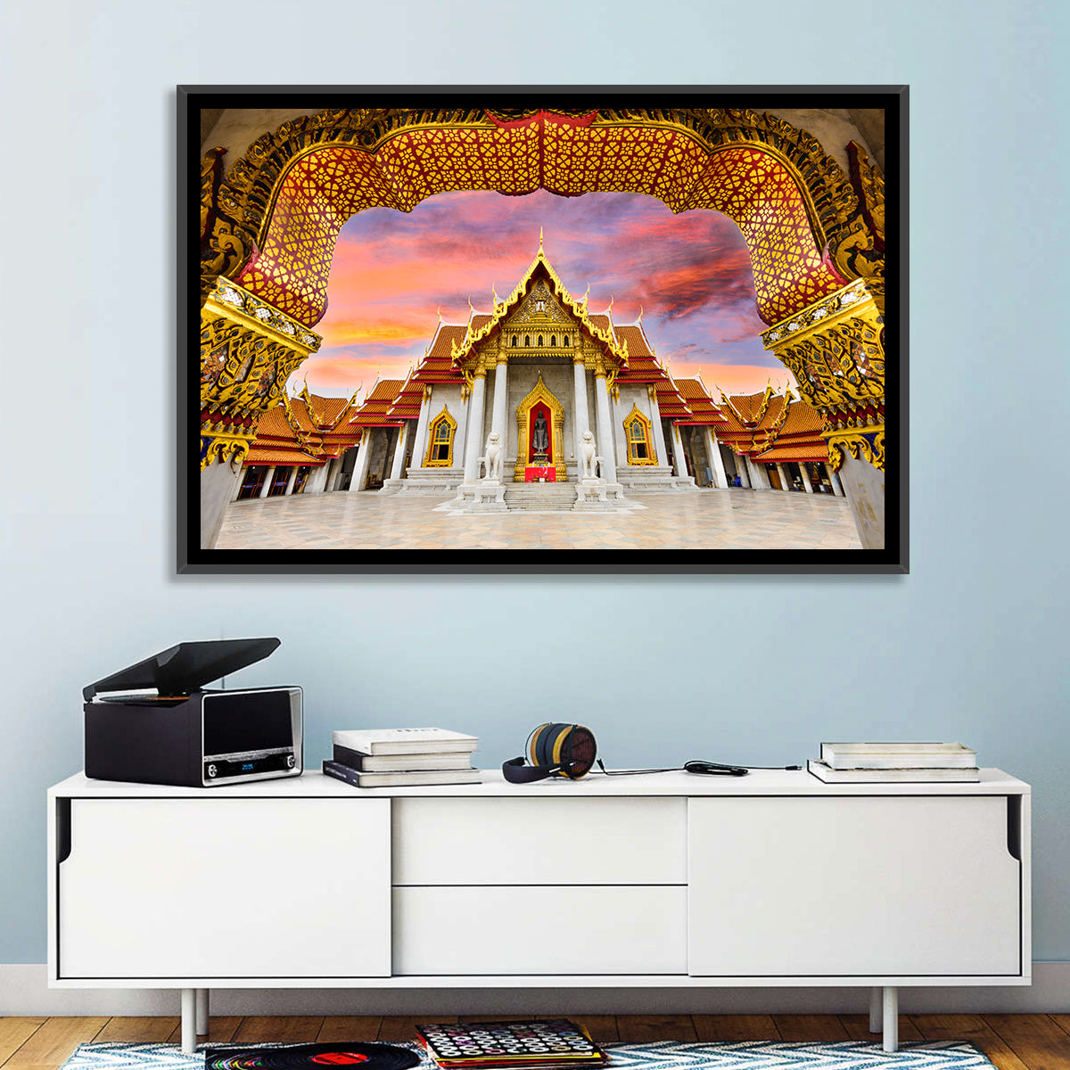 Marble Temple at Sunset Wall Art in a room, landscape