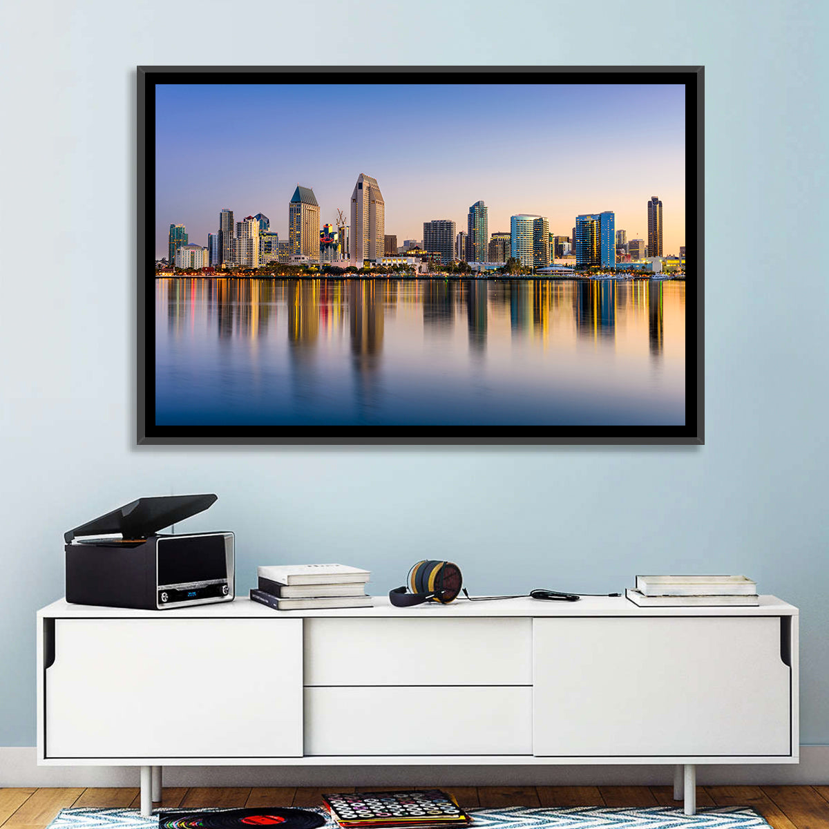 San Diego Skyline at Golden Dusk Wall Art