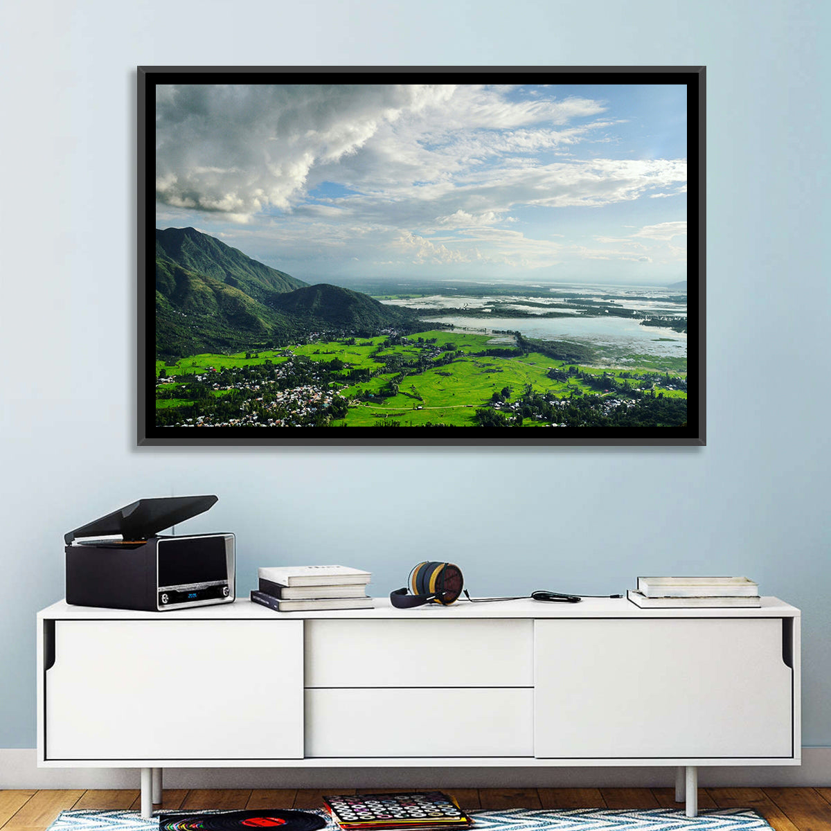 Wular Lake Wall Art in a room, landscape