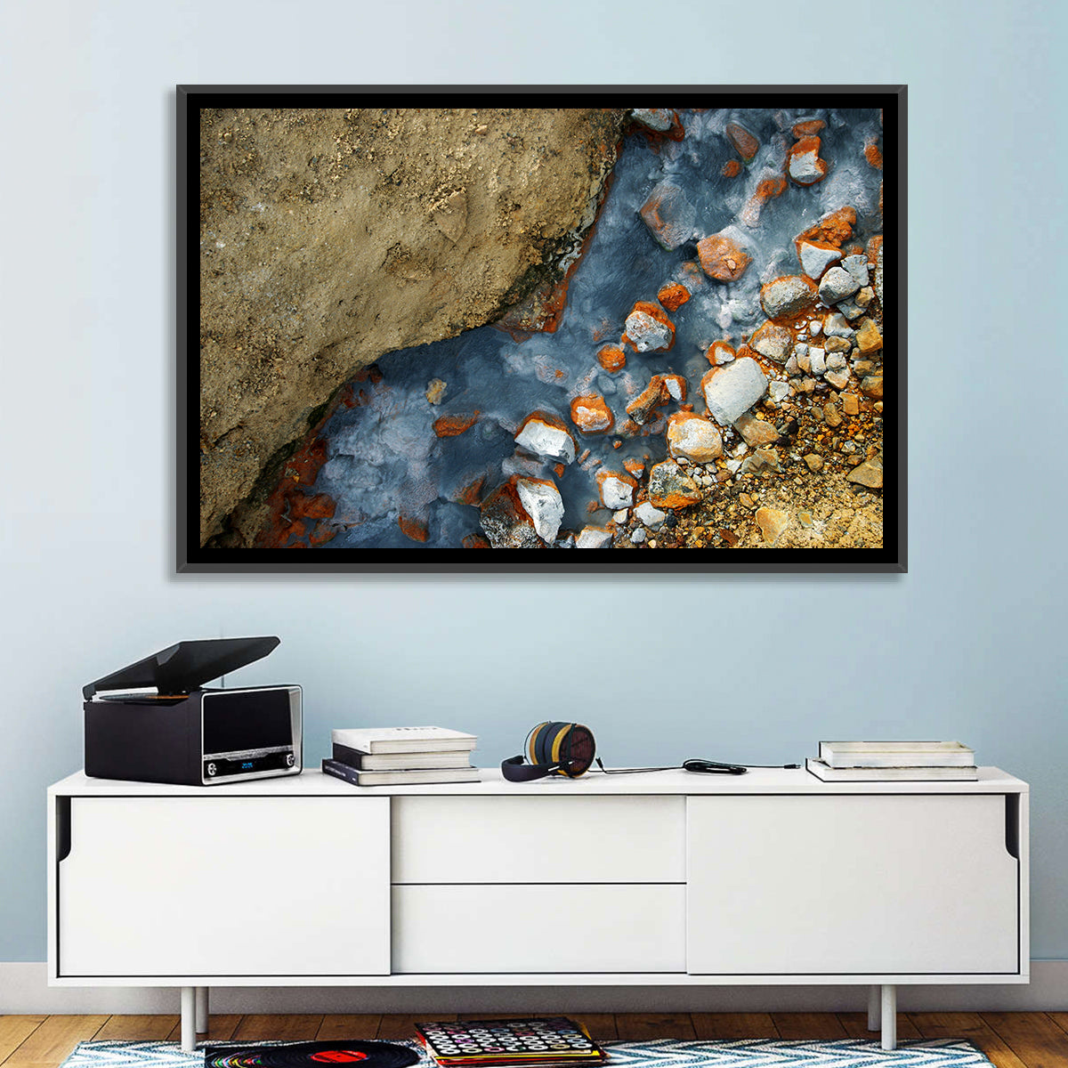 Milky Blue Geothermal Creek Wall Art