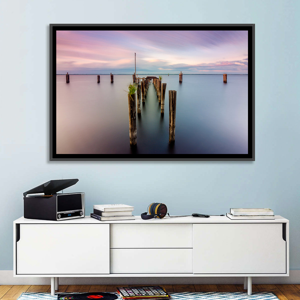 Lake Monroe Pier at Dusk Wall Art