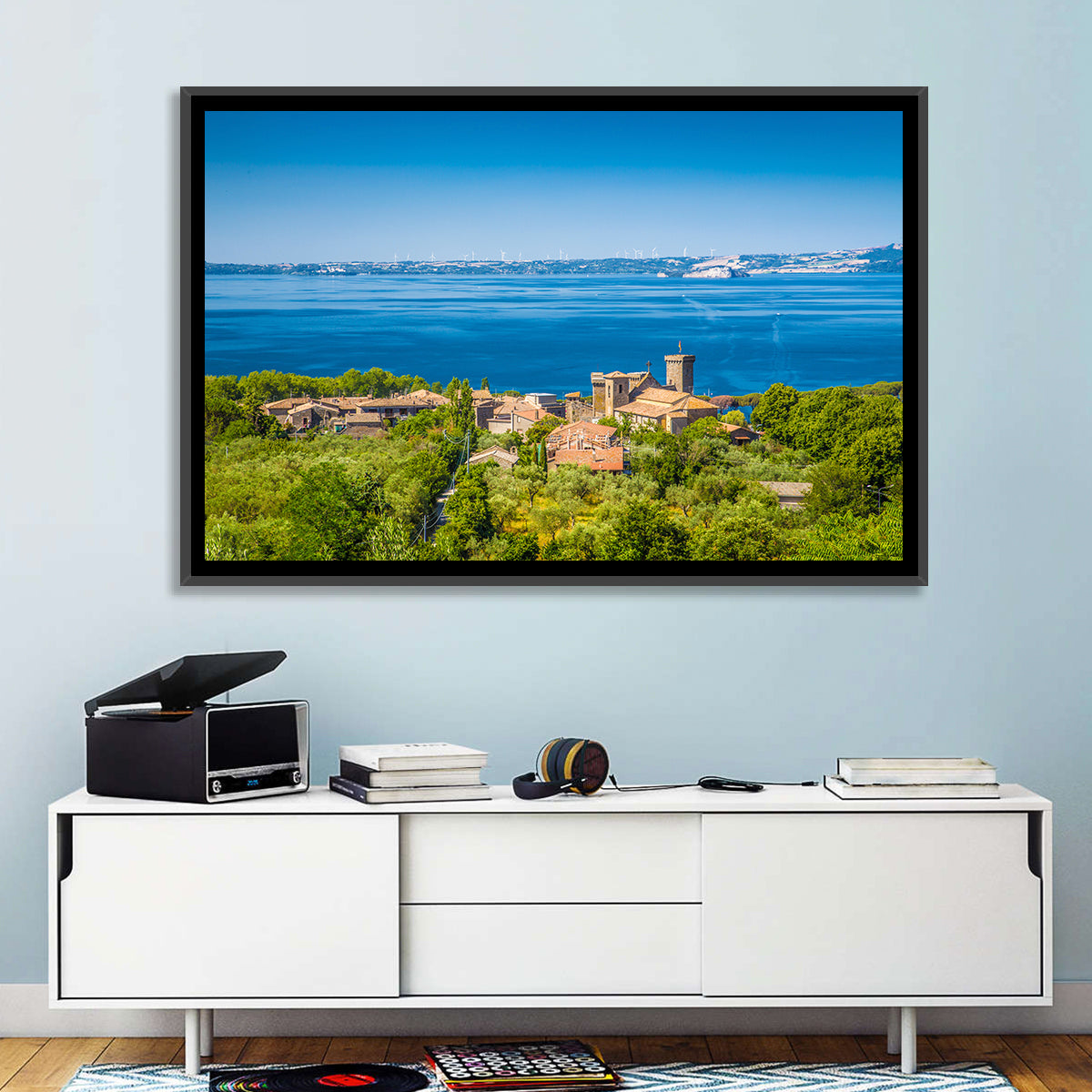 Bolsena Village Overlook Wall Art in a room, landscape