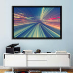 Monorail Night Light Trails Wall Art