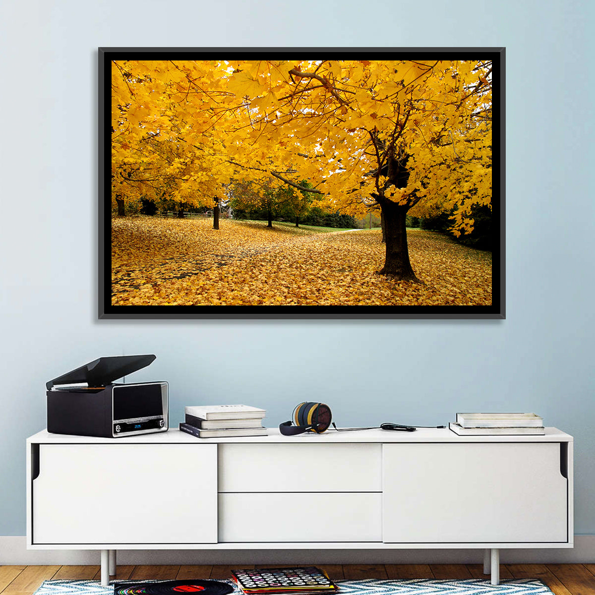 Baltimore Autumn Foliage Wall Art in a room, landscape