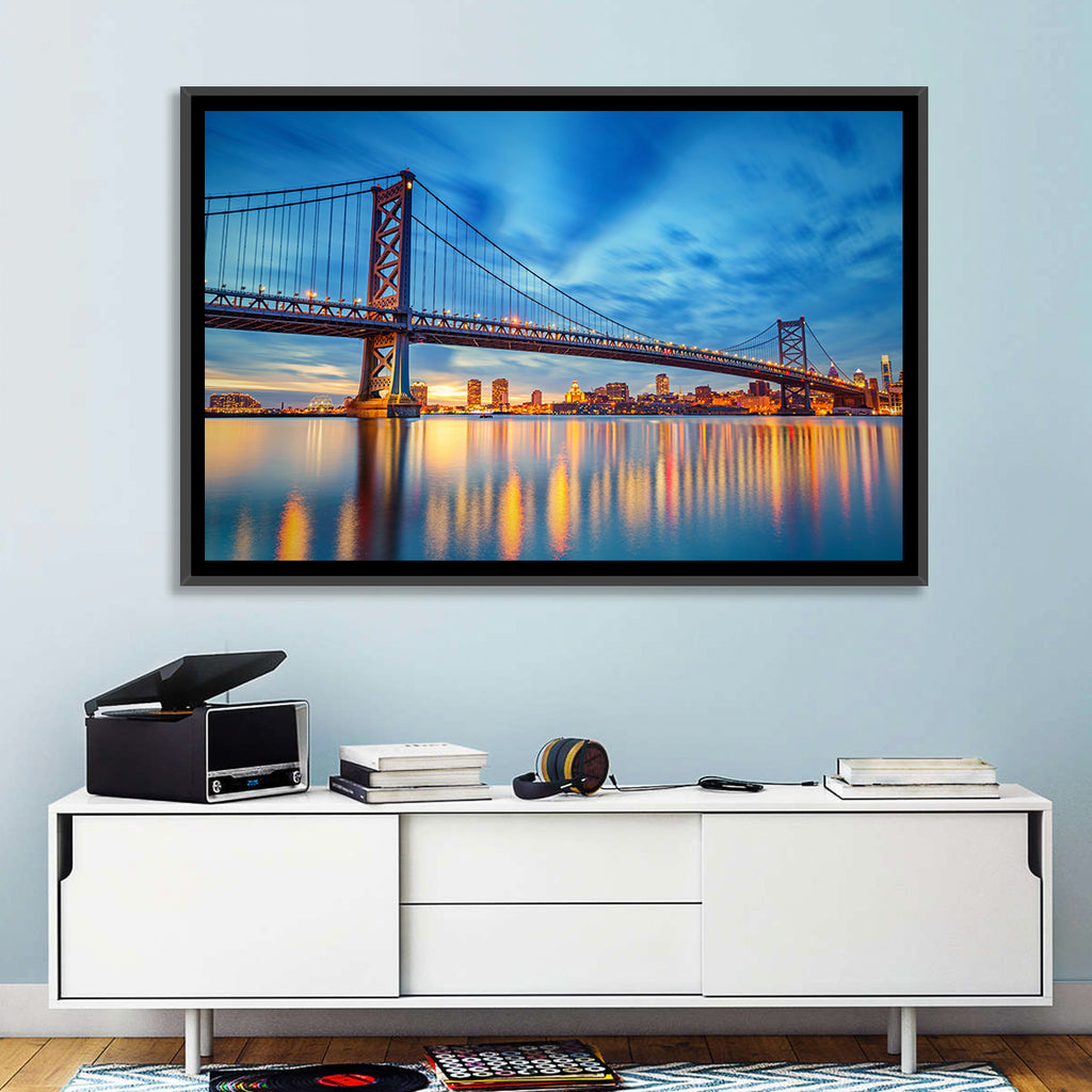 Benjamin Franklin Bridge Twilight Wall Art