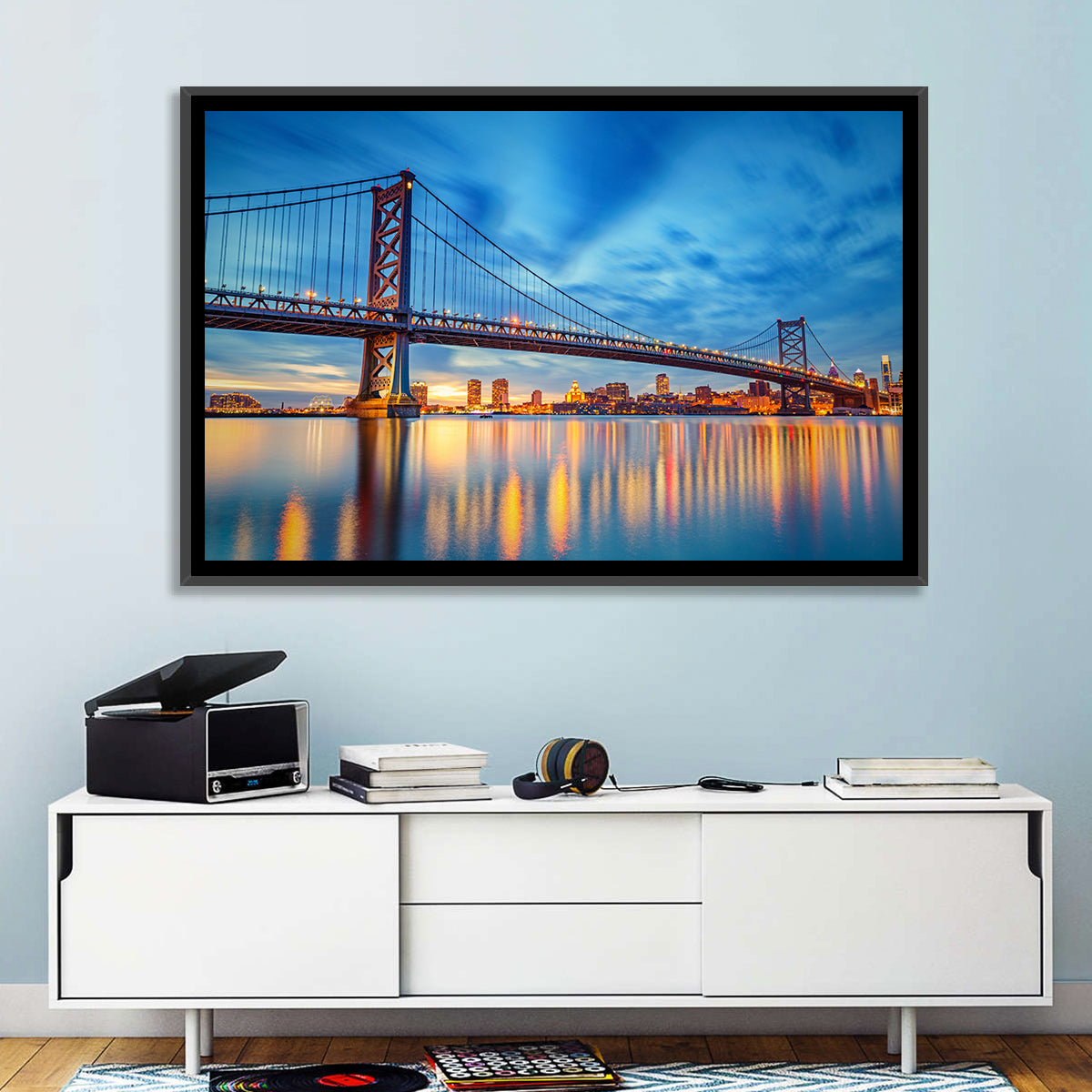 Benjamin Franklin Bridge Twilight Wall Art