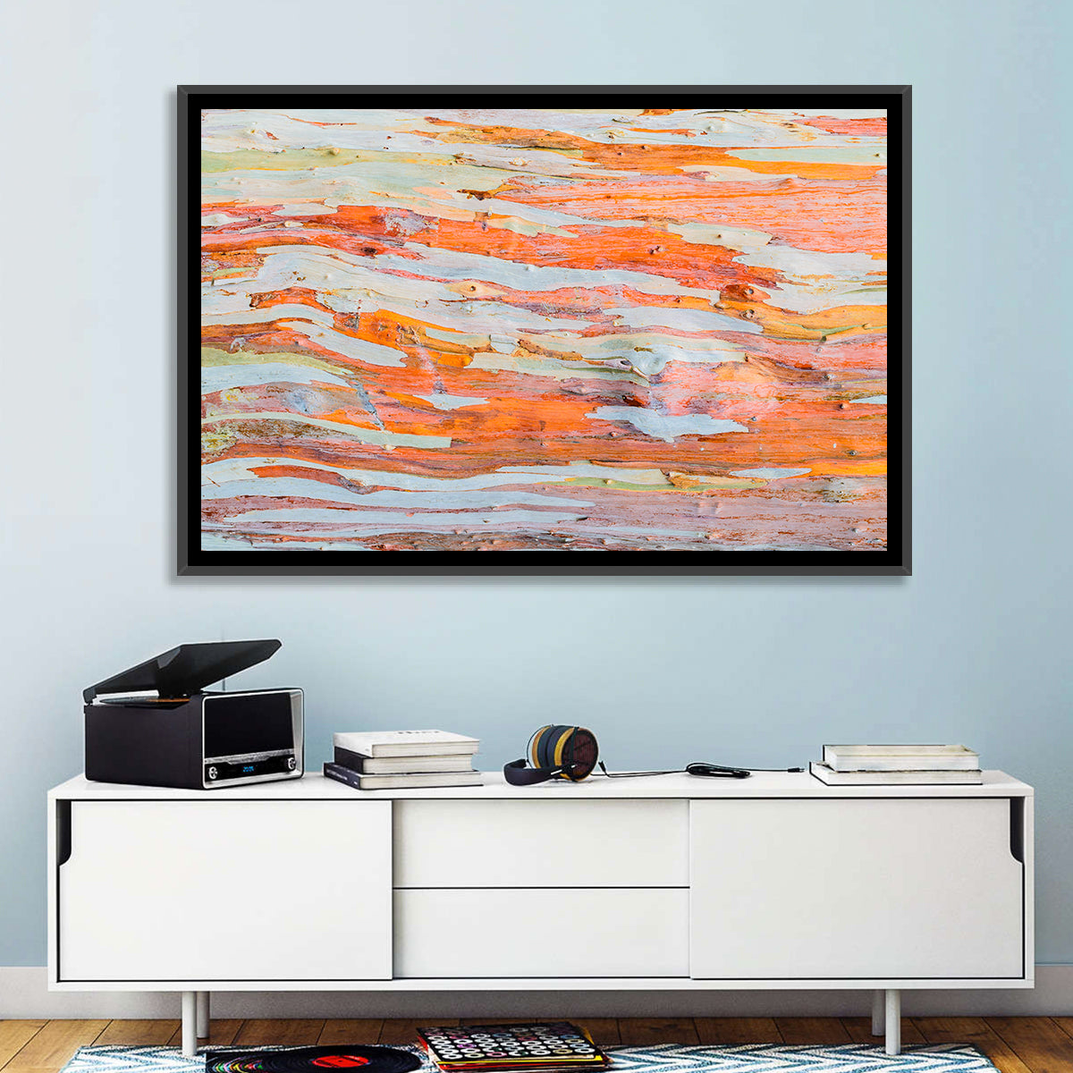Abstract Eucalyptus Bark Layers Wall Art in a room, landscape