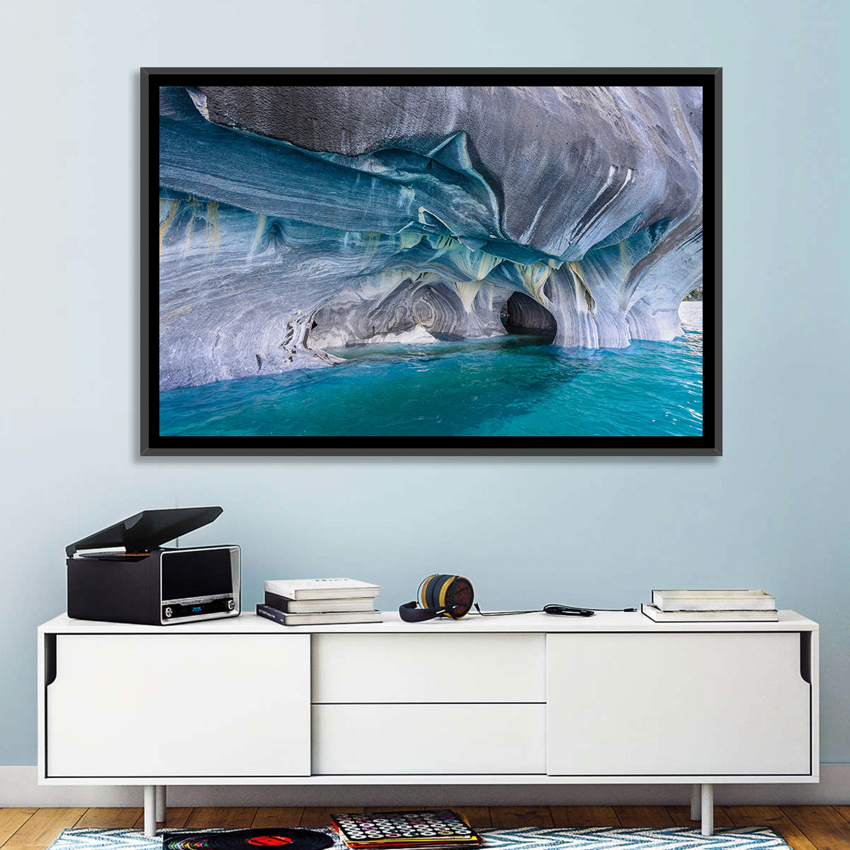 General Carrera Marble Caves Wall Art in a room, landscape