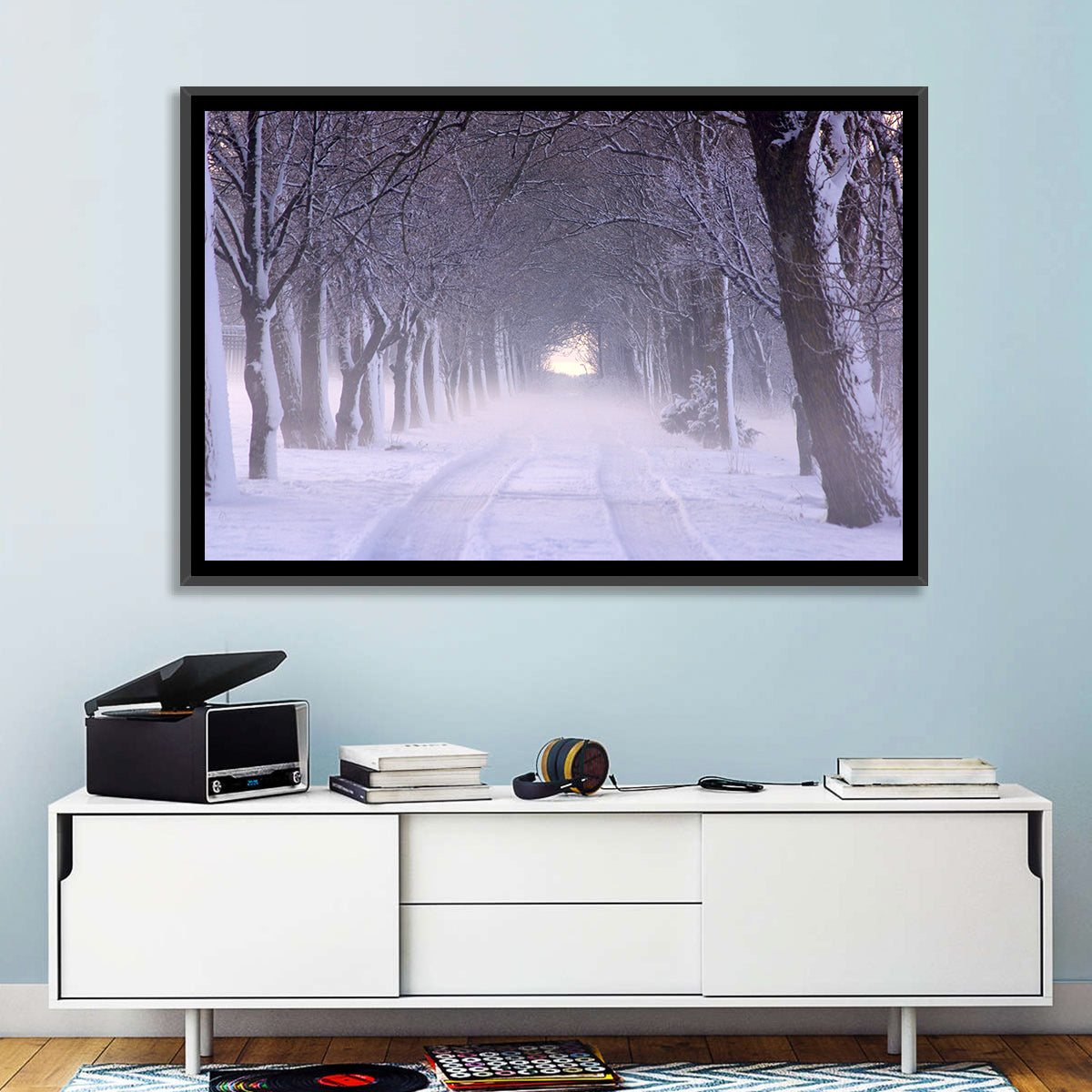 Kuressaare Park Snowy Path Wall Art in a room, landscape