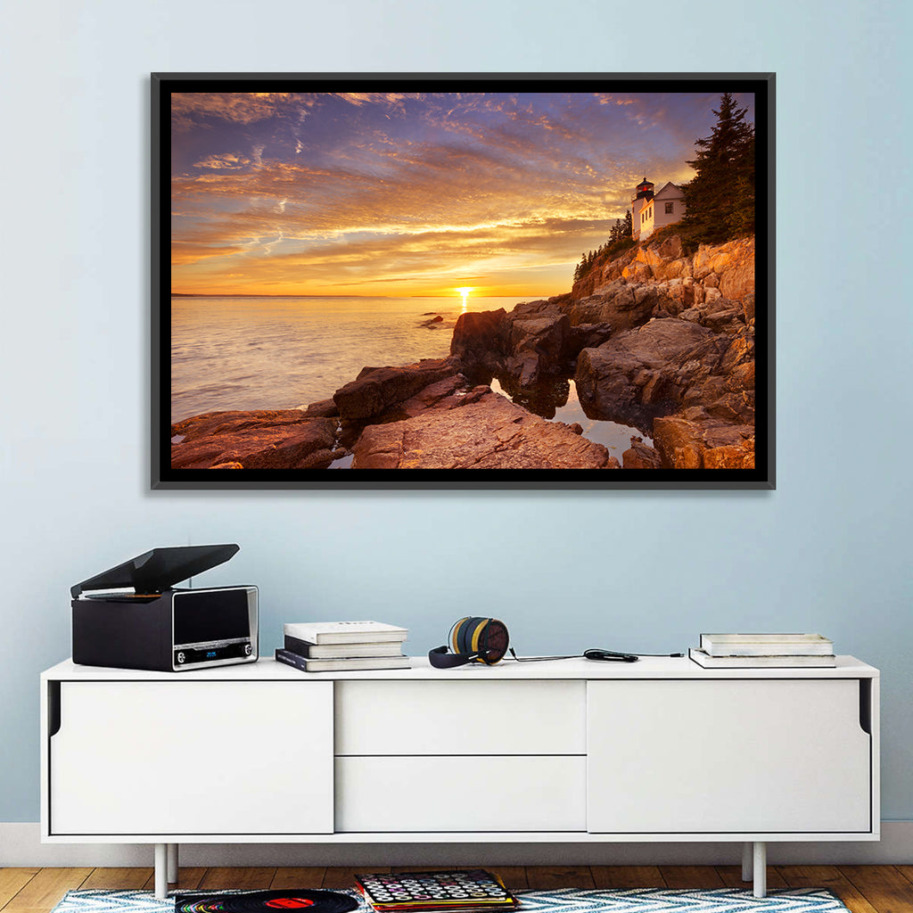 Bass Harbor Head Light at Sunset Wall Art