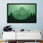 Geometric Mountain Sunset Illustration Wall Art
