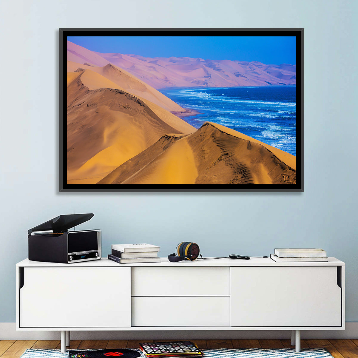 Sandwich Harbour Dunes Meet the Atlantic Wall Art in a room, landscape