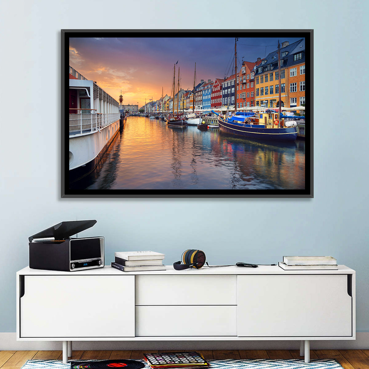 Nyhavn Canal at Sunset Wall Art