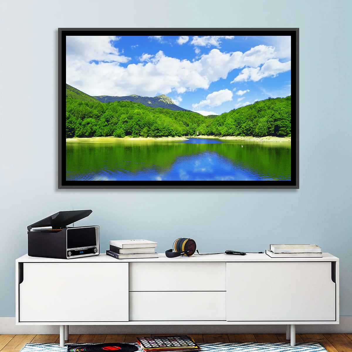 Montseny Mountains from Santa Fe Lake Wall Art in a room, landscape