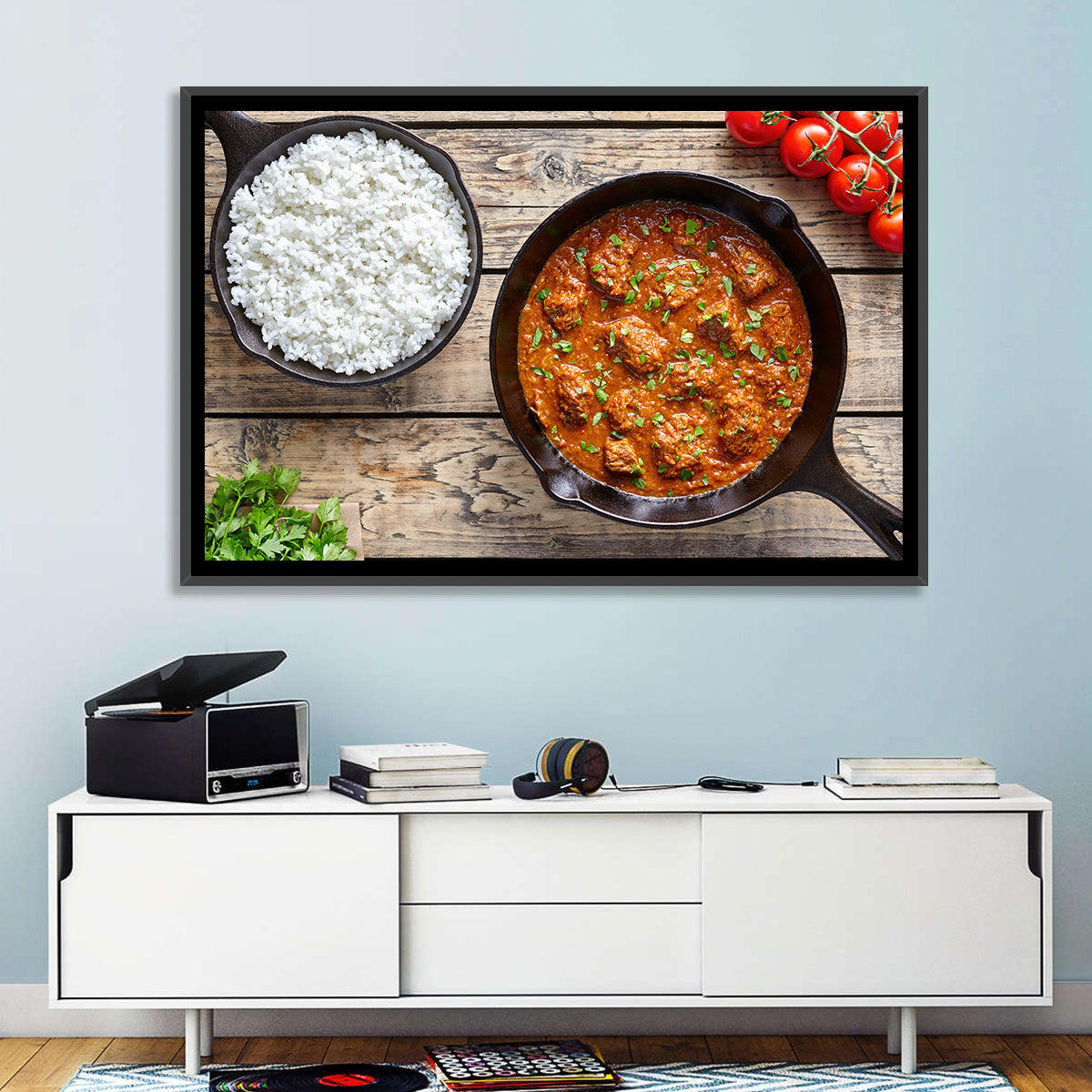 Rustic Beef Curry Wall Art in a room, landscape