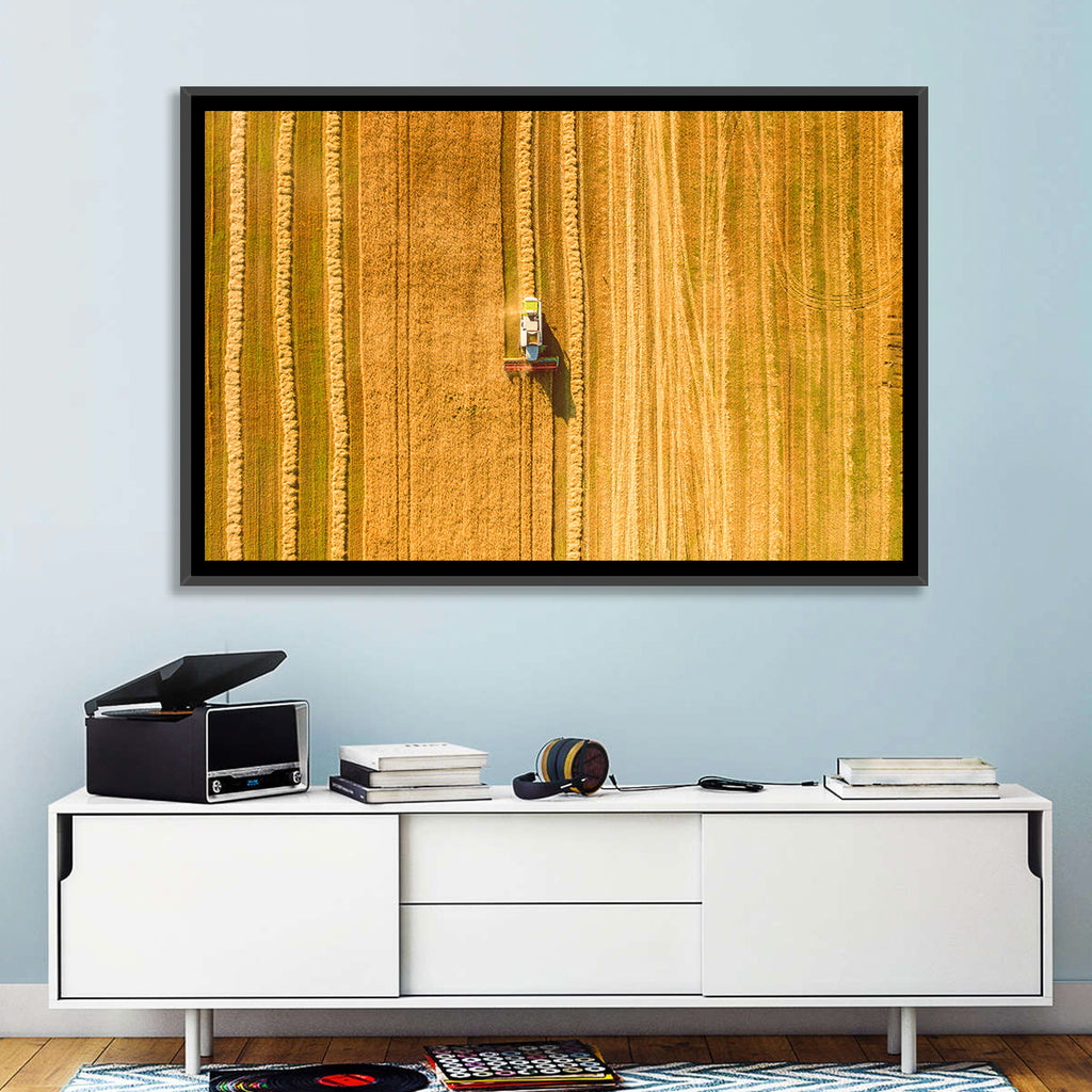 Aerial Wheat Harvest Wall Art