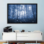 Blue Mist Forest at Twilight Wall Art