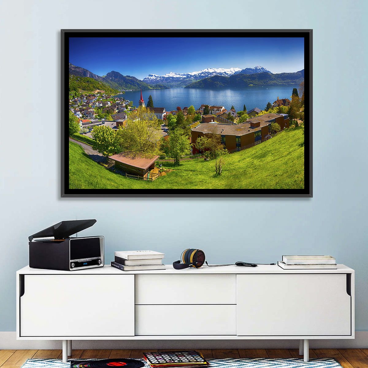 Lake Lucerne, Weggis Wall Art in a room, landscape