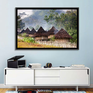 Papua Mountain Village Wall Art