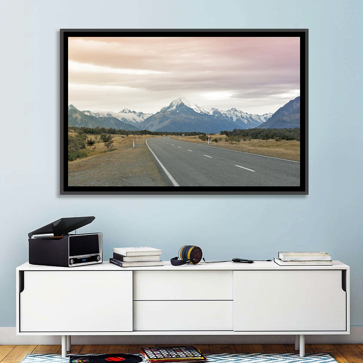 Road to Mount Cook Wall Art in a room, landscape