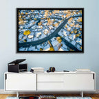 Snowy Fort Collins Neighborhood Aerial Wall Art