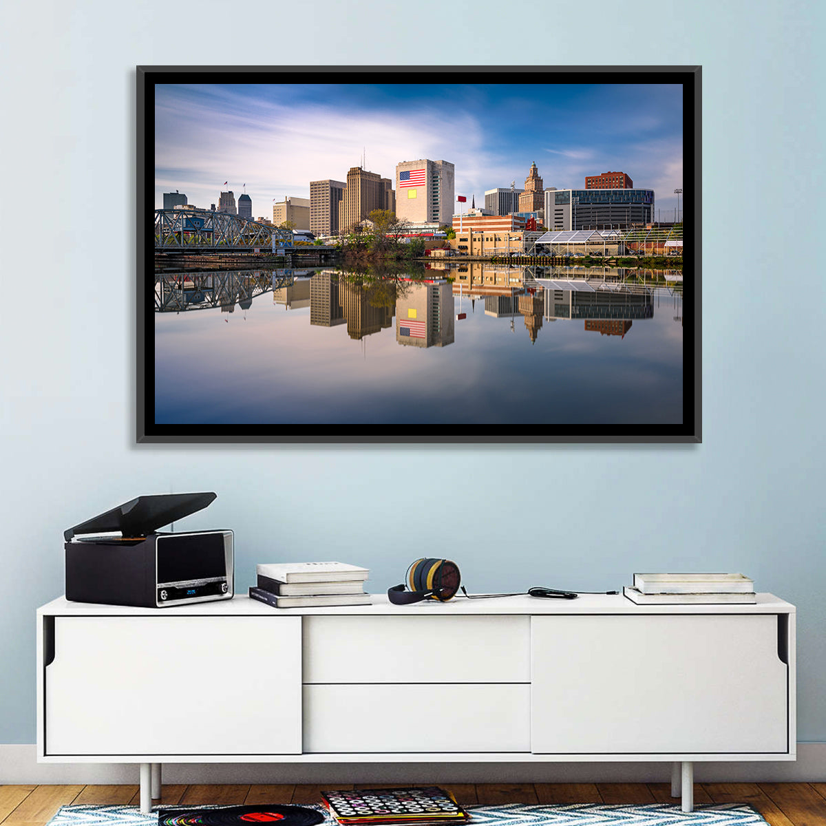 Newark Skyline Reflection Wall Art