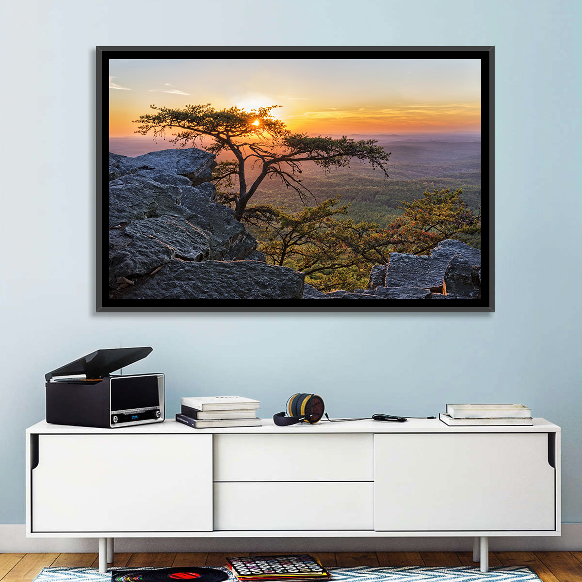 Cheaha State Park Sunset Over Pulpit Rock Wall Art