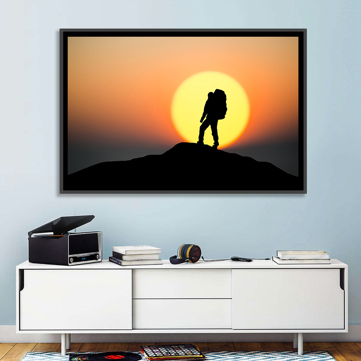 Summit Silhouette Wall Art in a room, landscape