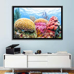 Vibrant Brain Coral Reef Wall Art