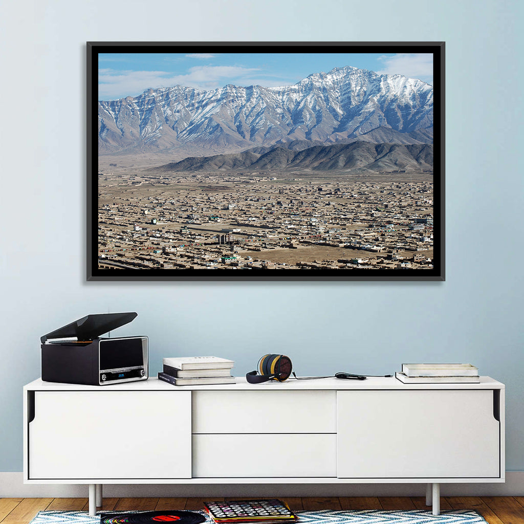 Kabul from Above with Snow-capped Mountains Wall Art