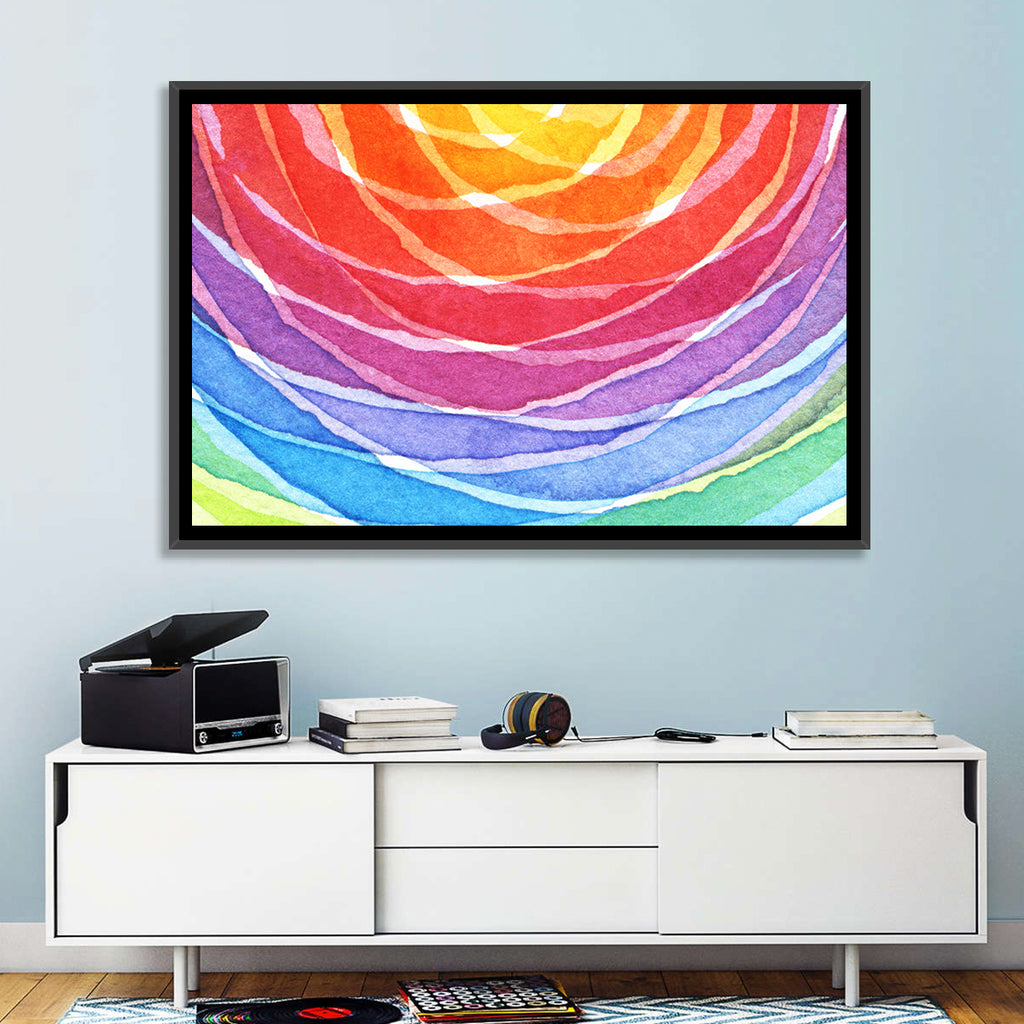 Radiant Rainbow Watercolor Arcs Wall Art
