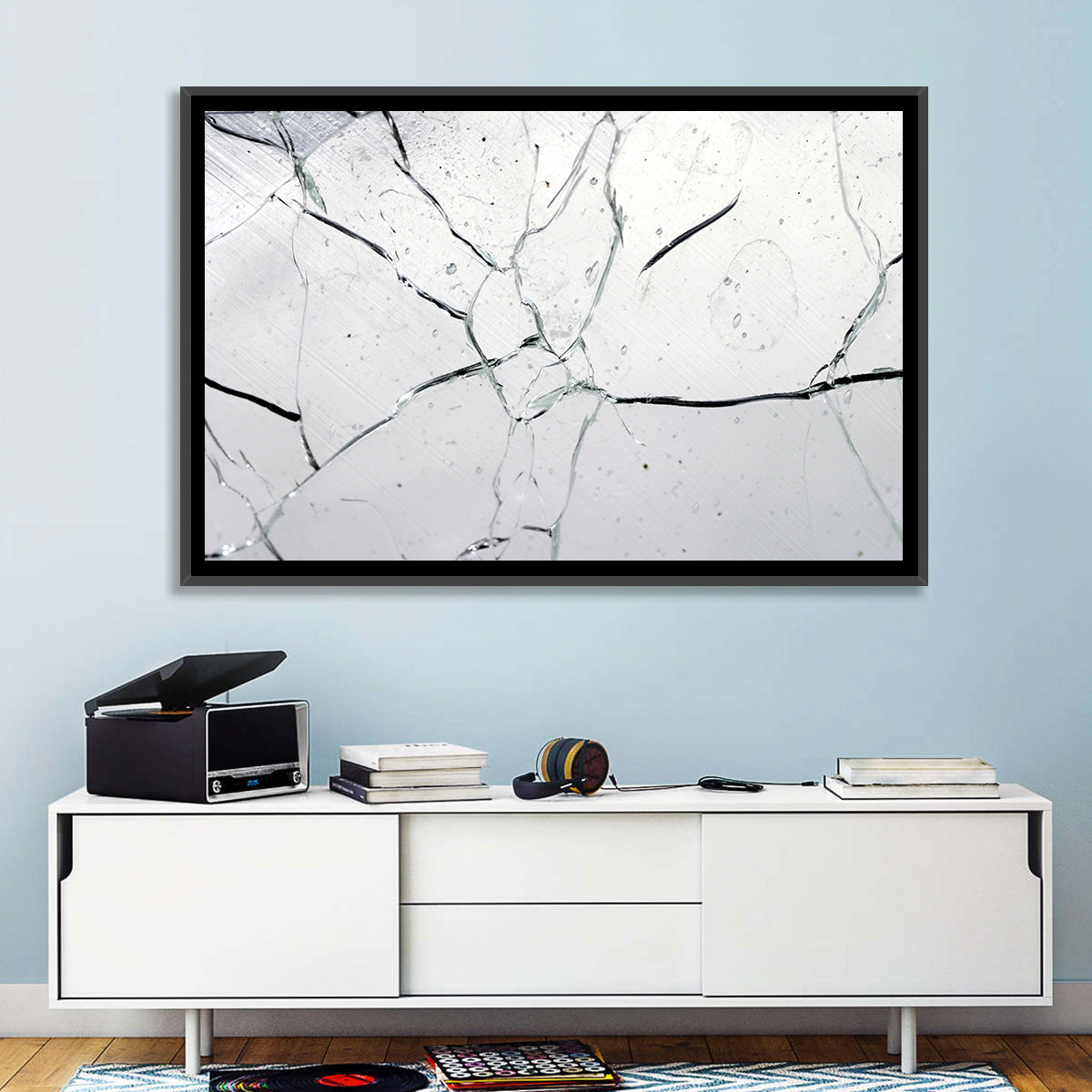 Fractured Glass Macro Study Wall Art