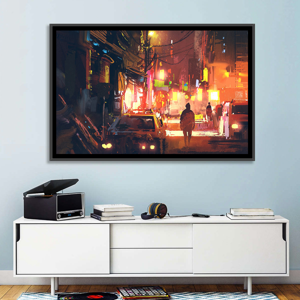 Old Street Lights at Night Wall Art